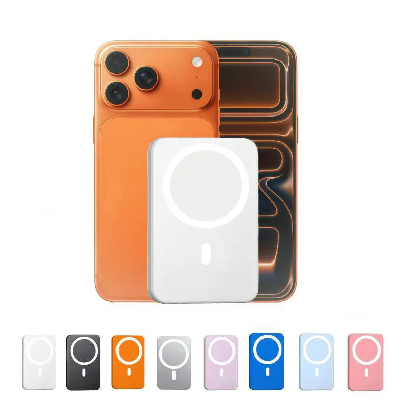 5000mAh Magnetic Power Bank for iPhone 12–17 Series, Works Best with MagSafe Case or No Case, Portable Wireless Charger summerwins