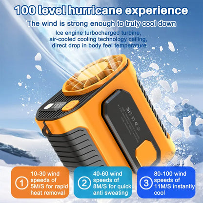 Summer Fan, Portable Waist Clip Fan, 5000 mAh Cool Clip Fan Under Shirt, Belt Fan Clip On Waist Portable Cooling Fan, with LED Light, USB Rechargeable Portable Waist Fan for Outdoor Play and Work summerwins