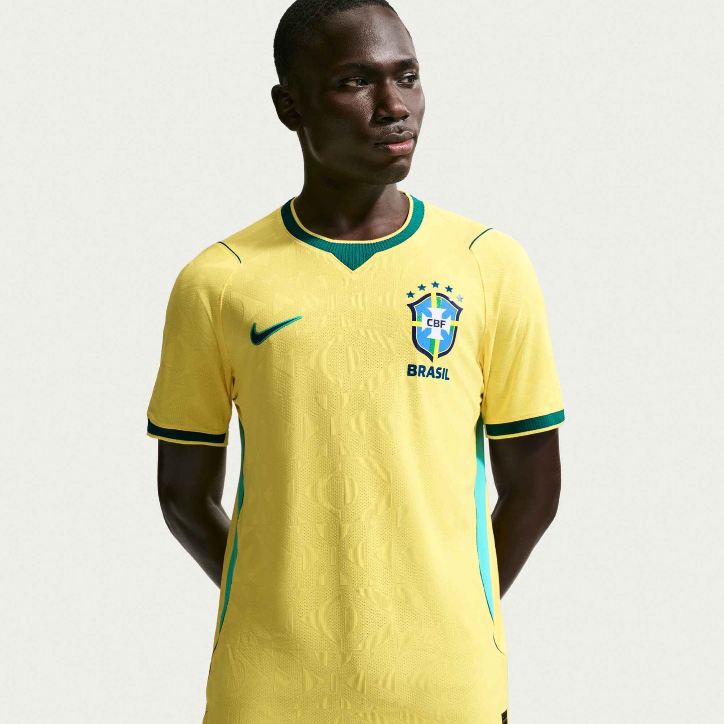 Nike Men's Brazil Neymar Jr. Match Authentic Home Jersey 2026 (Yellow/Teal)