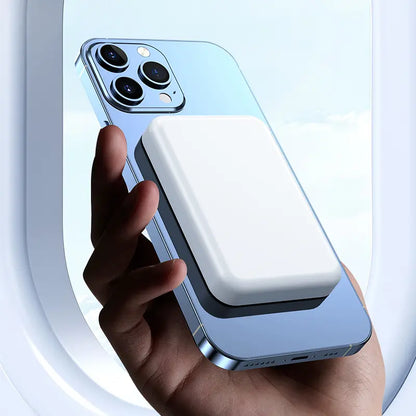 5000mAh Magnetic Power Bank for iPhone 12–17 Series, Works Best with MagSafe Case or No Case, Portable Wireless Charger summerwins