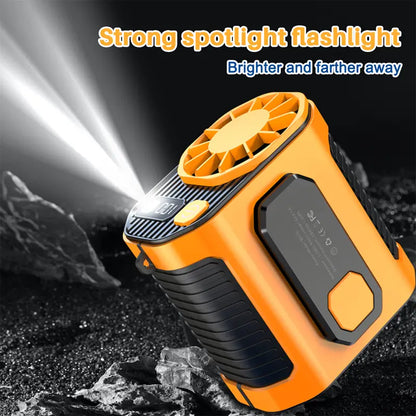 Summer Fan, Portable Waist Clip Fan, 5000 mAh Cool Clip Fan Under Shirt, Belt Fan Clip On Waist Portable Cooling Fan, with LED Light, USB Rechargeable Portable Waist Fan for Outdoor Play and Work summerwins